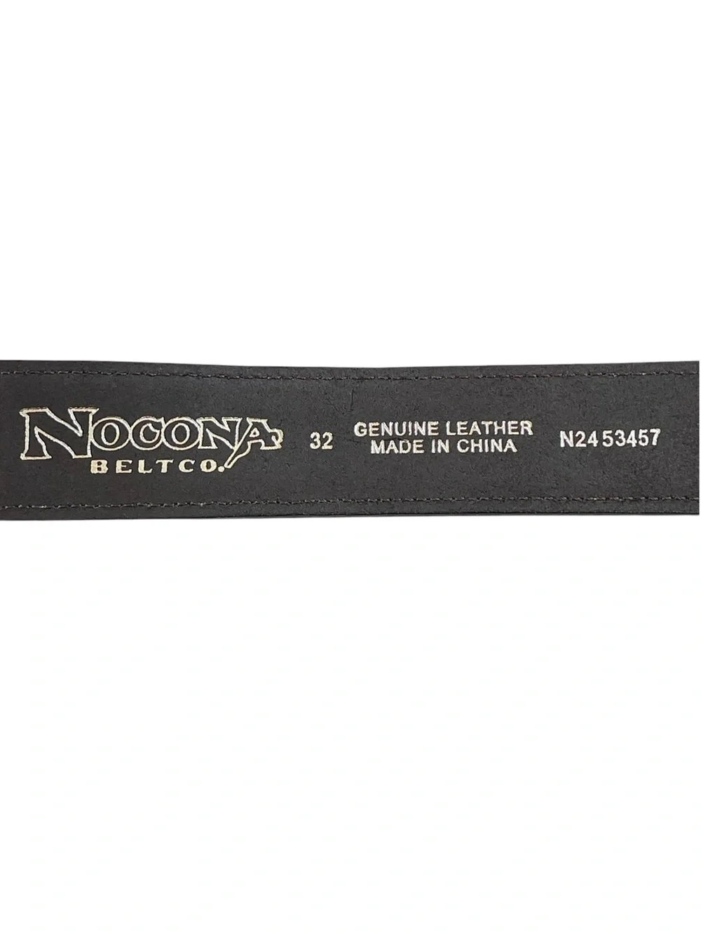 Nocona Western Cognac Brown Genuine Leather Belt Silver Buckle Size 32